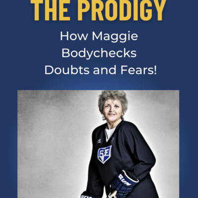 Woman hockey player on cover of the book The Prodigy